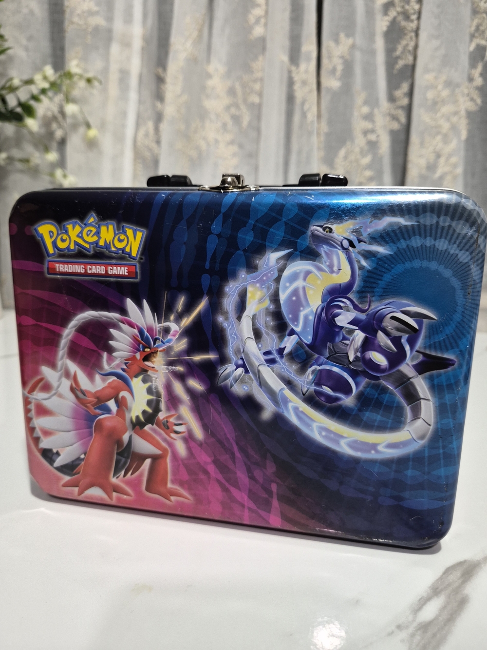 Pokemon Metal Tin — Blue & Pink Dragon Artwork